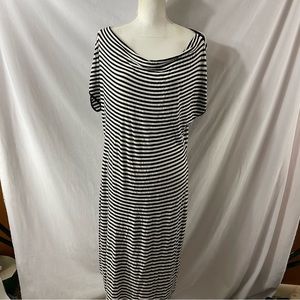 Calvin Klein Striped Cowl Neck Shirt Dress